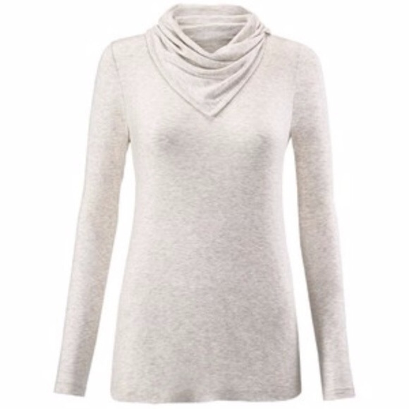 CAbi Tops - CAbi Sawyer Cowl Neck Heathered Oatmeal Tunic Top